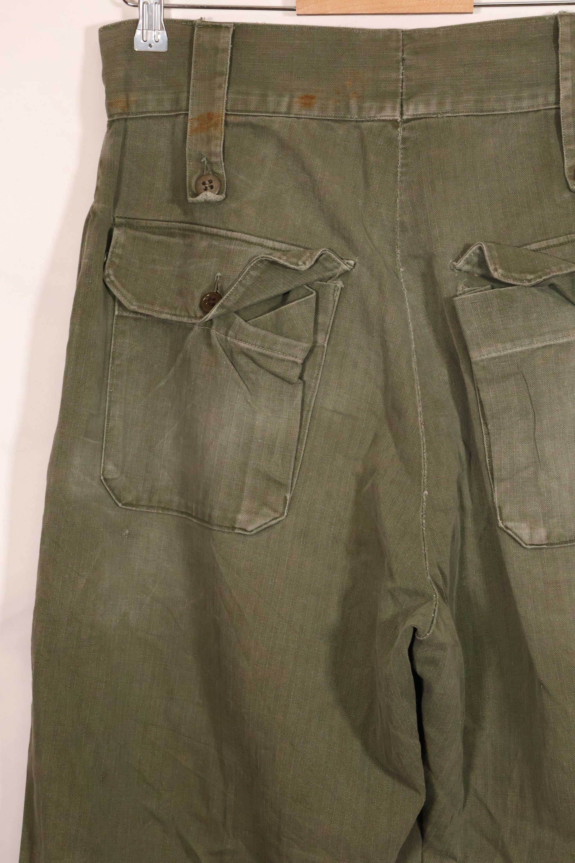 実物　1940年代　WWII アメリカ製　イギリス軍　HBT　ジャングルトラウザーズ　中古品