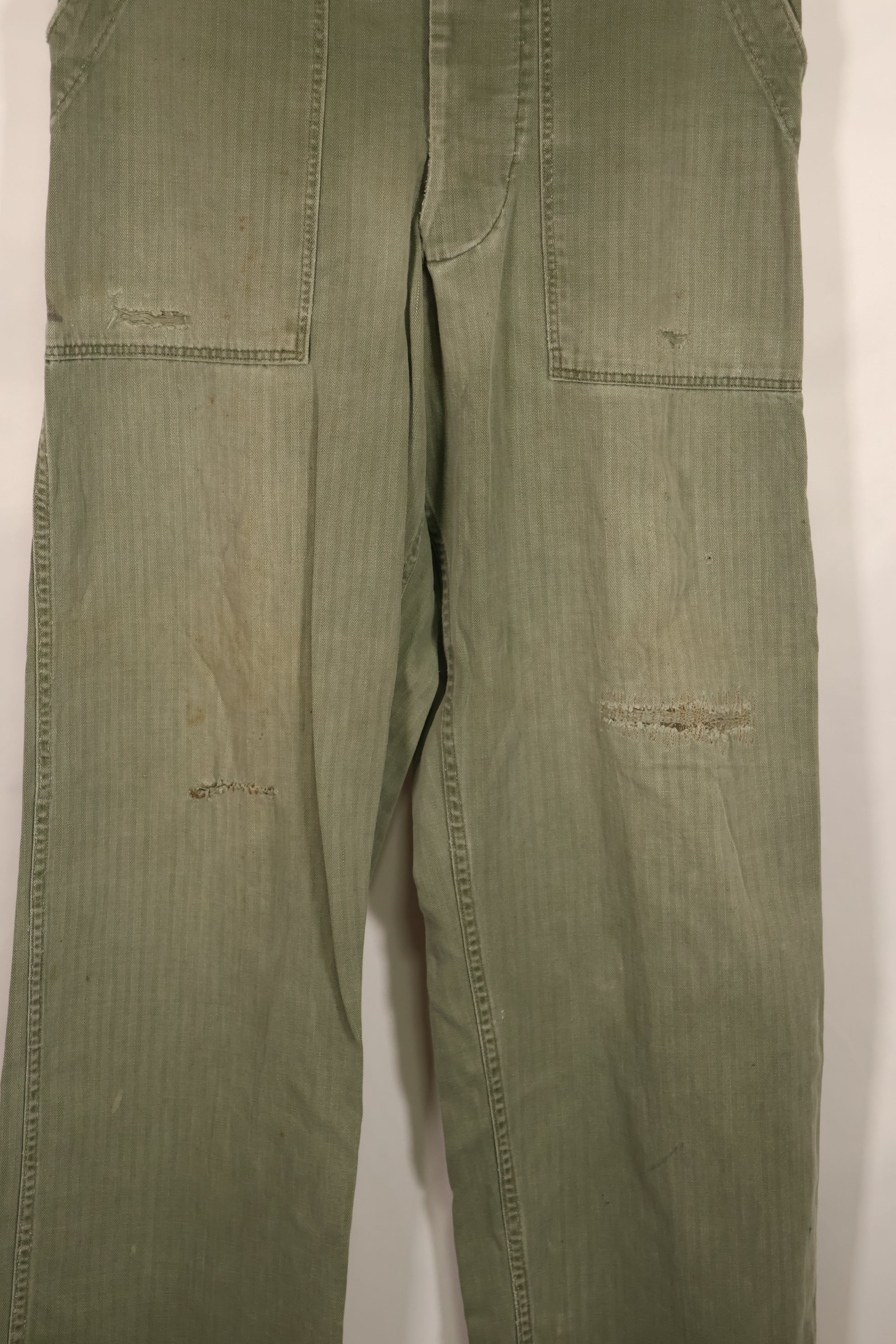 実物　WWII 1940年代　アメリカ海兵隊　USMC　P42　HBTパンツ　中古品