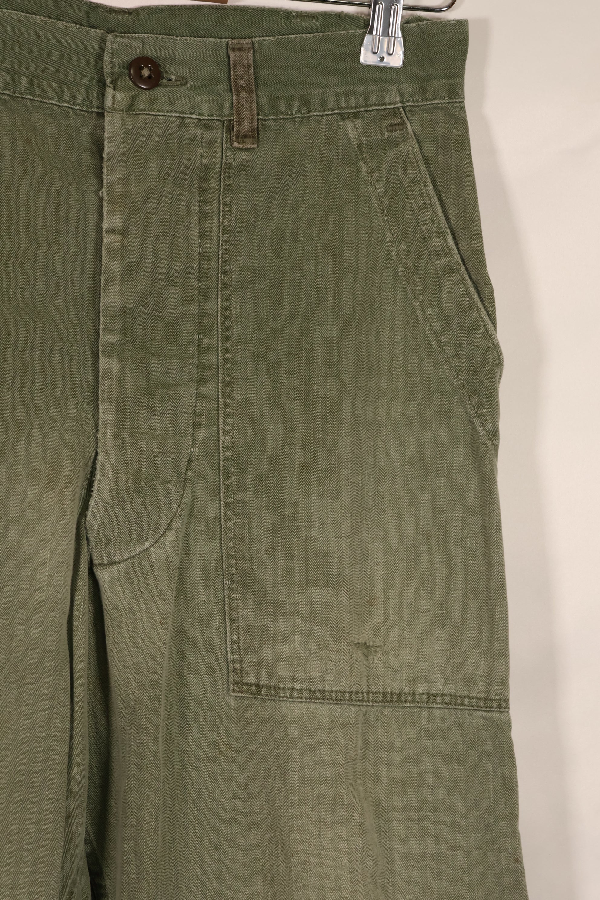 実物　WWII 1940年代　アメリカ海兵隊　USMC　P42　HBTパンツ　中古品