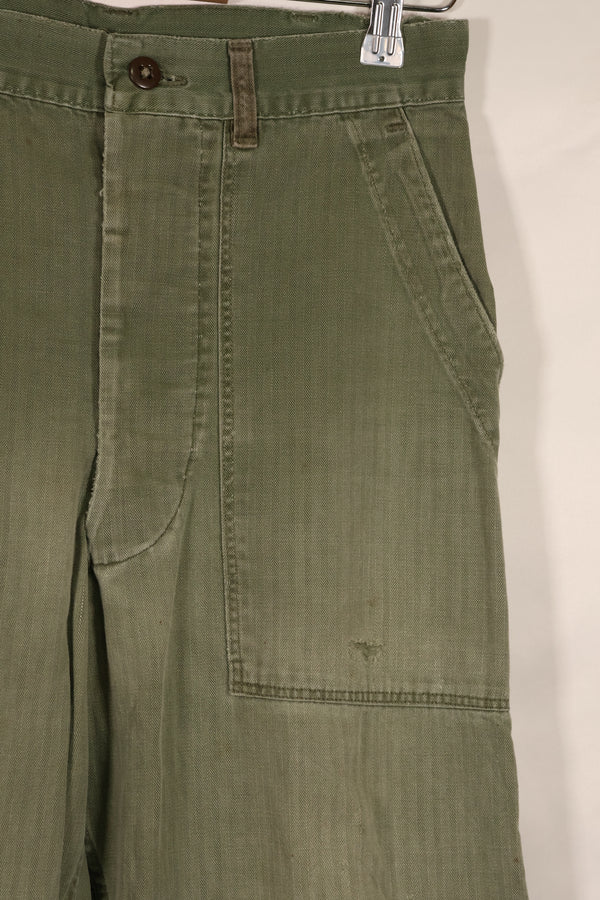 実物　WWII 1940年代　アメリカ海兵隊　USMC　P42　HBTパンツ　中古品