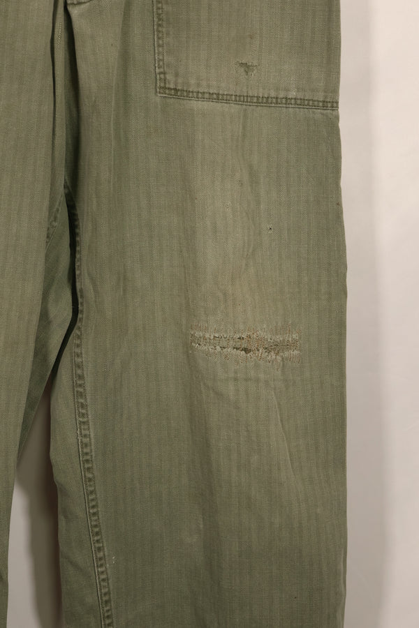 実物　WWII 1940年代　アメリカ海兵隊　USMC　P42　HBTパンツ　中古品