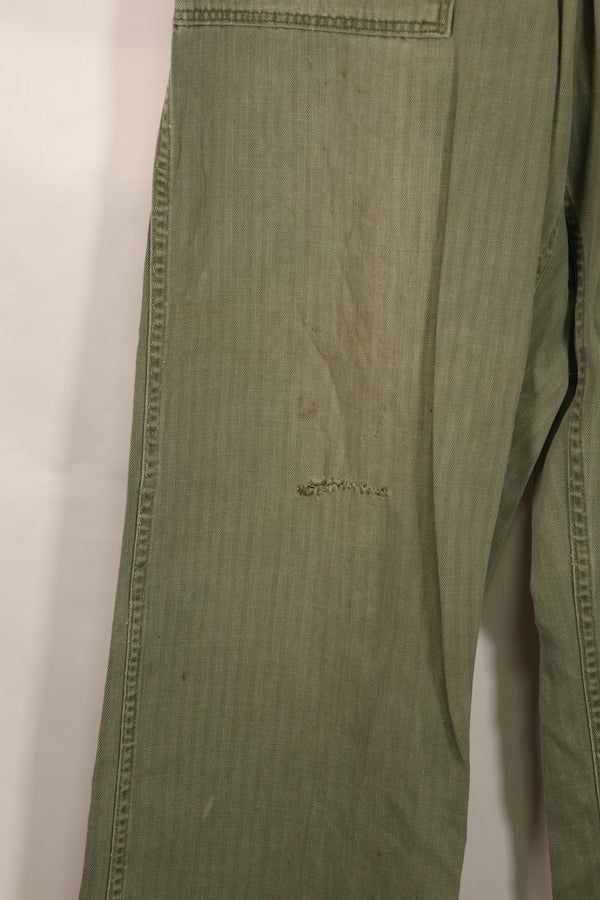 実物　WWII 1940年代　アメリカ海兵隊　USMC　P42　HBTパンツ　中古品
