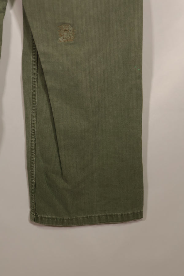 実物　WWII 1940年代　アメリカ海兵隊　USMC　P42　HBTパンツ　中古品