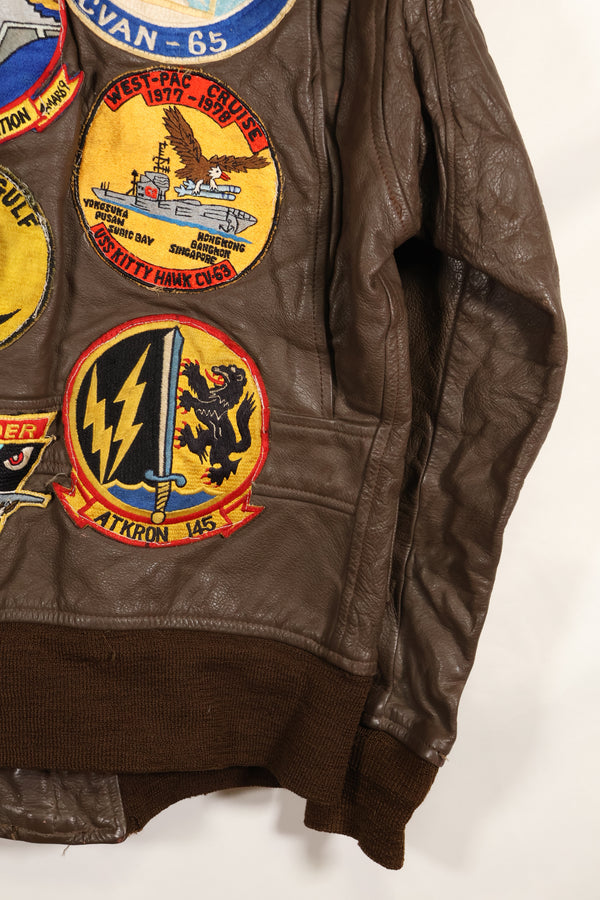 1977年契約　パッチ付　アメリカ海軍　G-1　フライトジャケット　サイズ40　状態良い