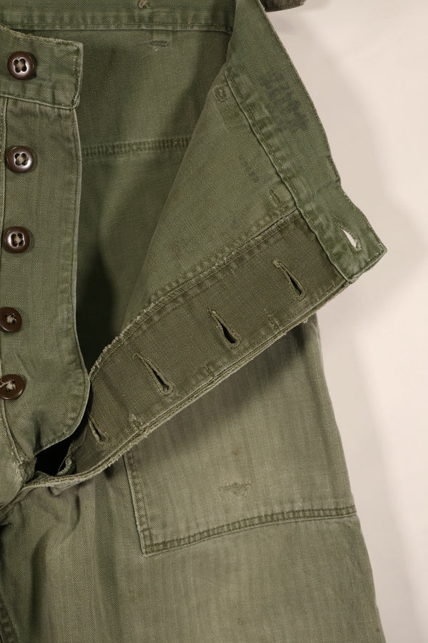 実物　WWII 1940年代　アメリカ海兵隊　USMC　P42　HBTパンツ　中古品