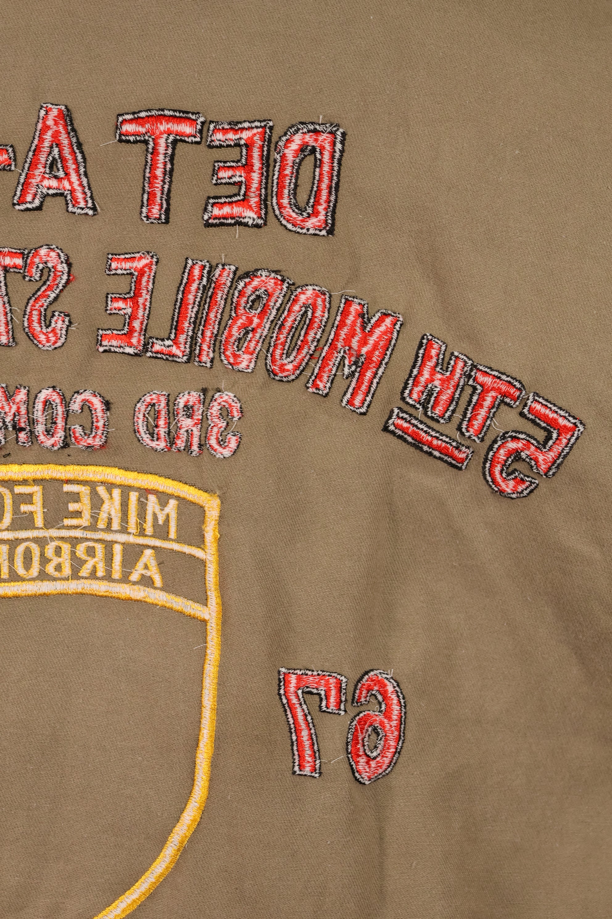 【限定生産品】レプリカ　沖縄 Mugi's 刺繍　MILITARIA 1911 シルバータイガー  USカットシャツ　ツアージャケット