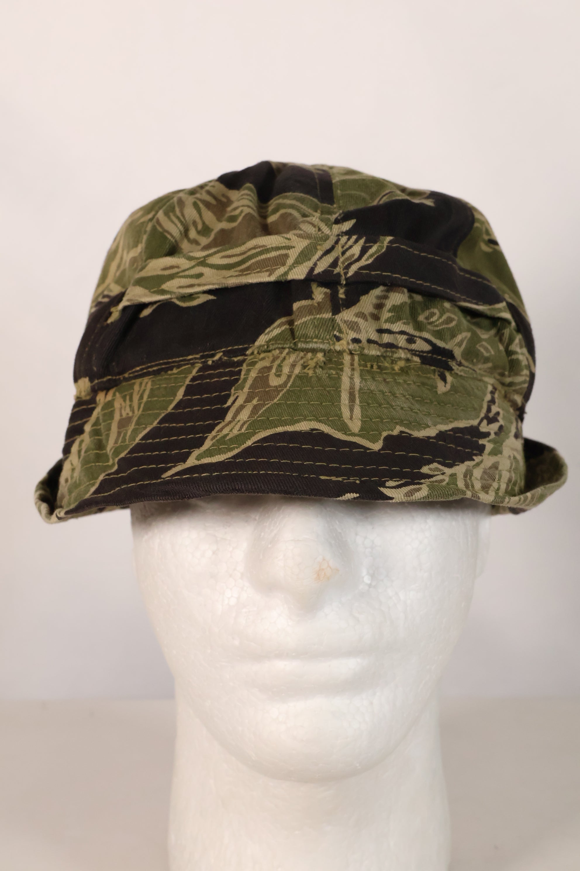 1960年代　沖縄タイガーパターン　ローカルメイド　フィッシングハット　中古品