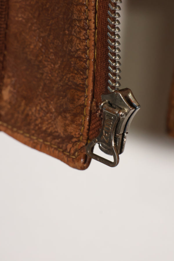 1940年代　サイズ 40　アメリカ陸軍航空隊 USAAF　A-2　フライトジャケット　スクアドロンパッチ付き　中古品