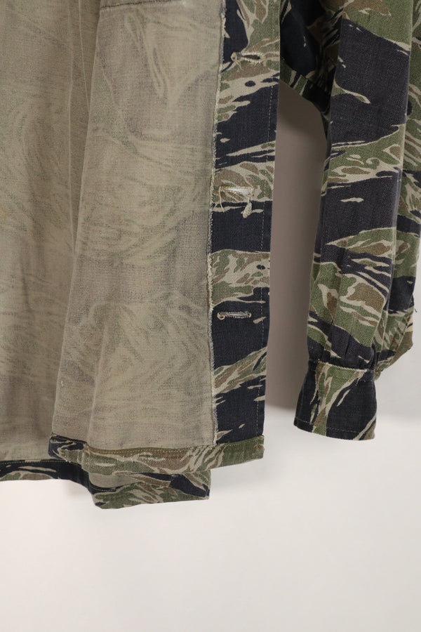 実物　シルバータイガーストライプ　タイガーストライプ  シャツ　中古品　退色あり