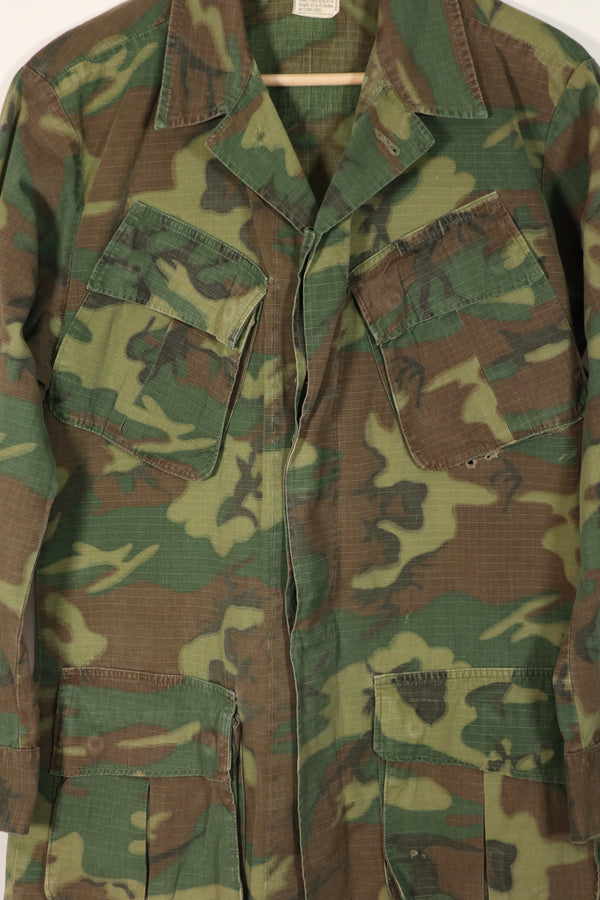 実物　1969年製　リップストップ　ERDL ジャングルファティーグ　ジャケット　中古品　S-R