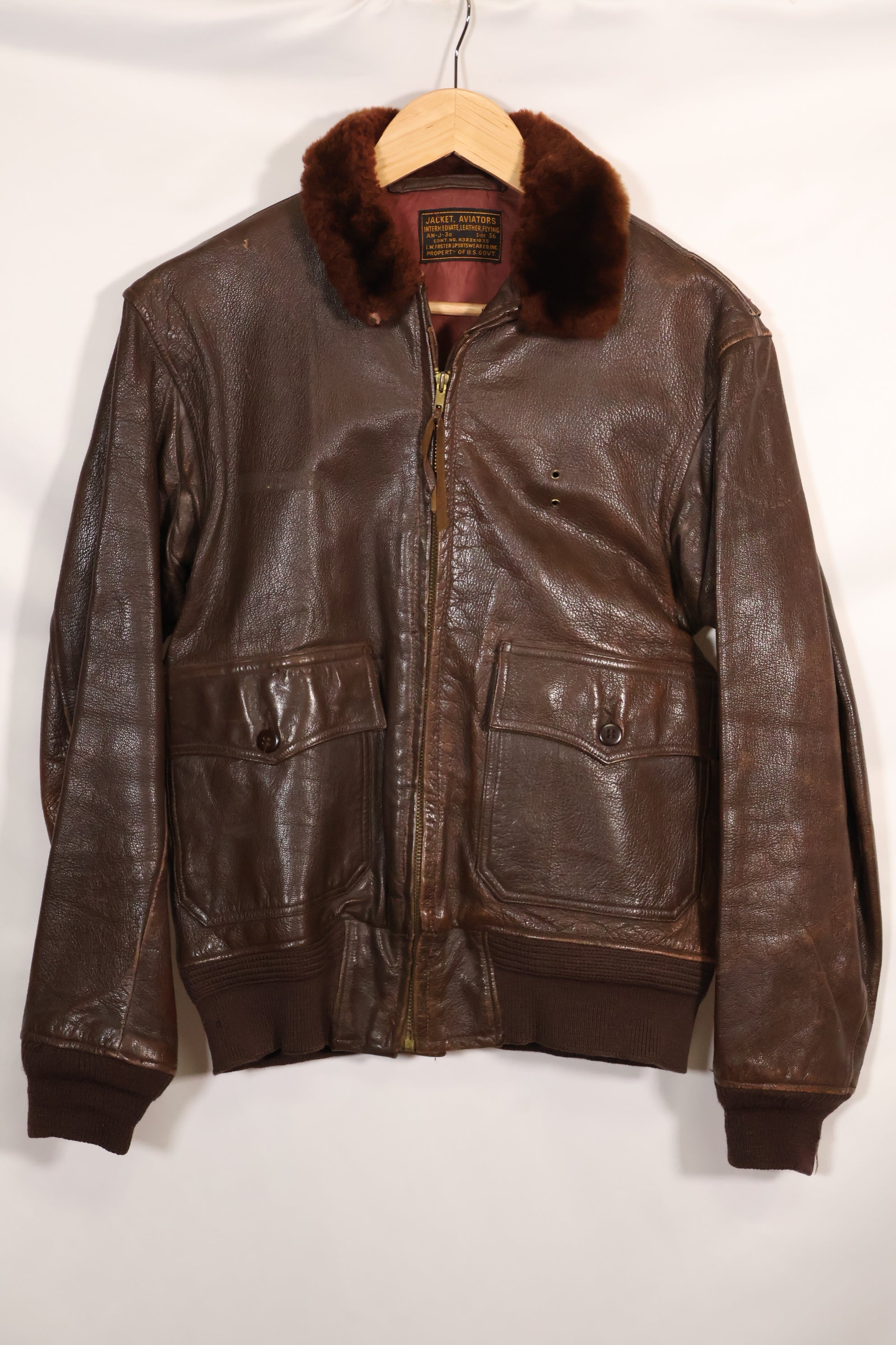 1943年〜45年頃　アメリカ海軍　AN-J-3a　フライトジャケット　レア品　状態良い　中古品