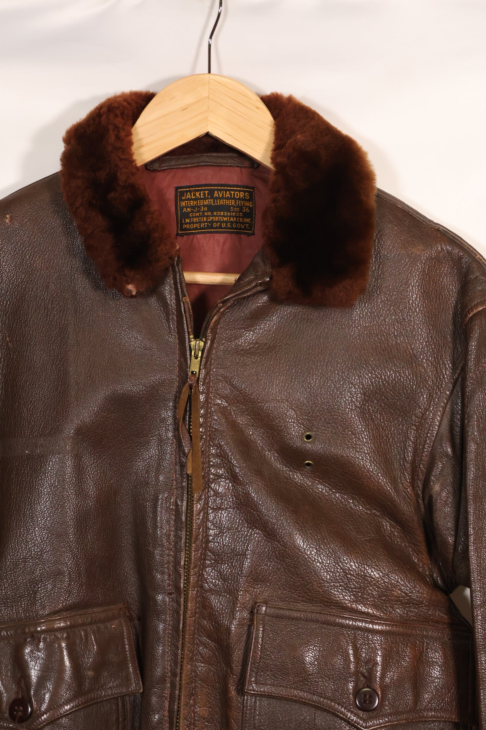 1943年〜45年頃　アメリカ海軍　AN-J-3a　フライトジャケット　レア品　状態良い　中古品