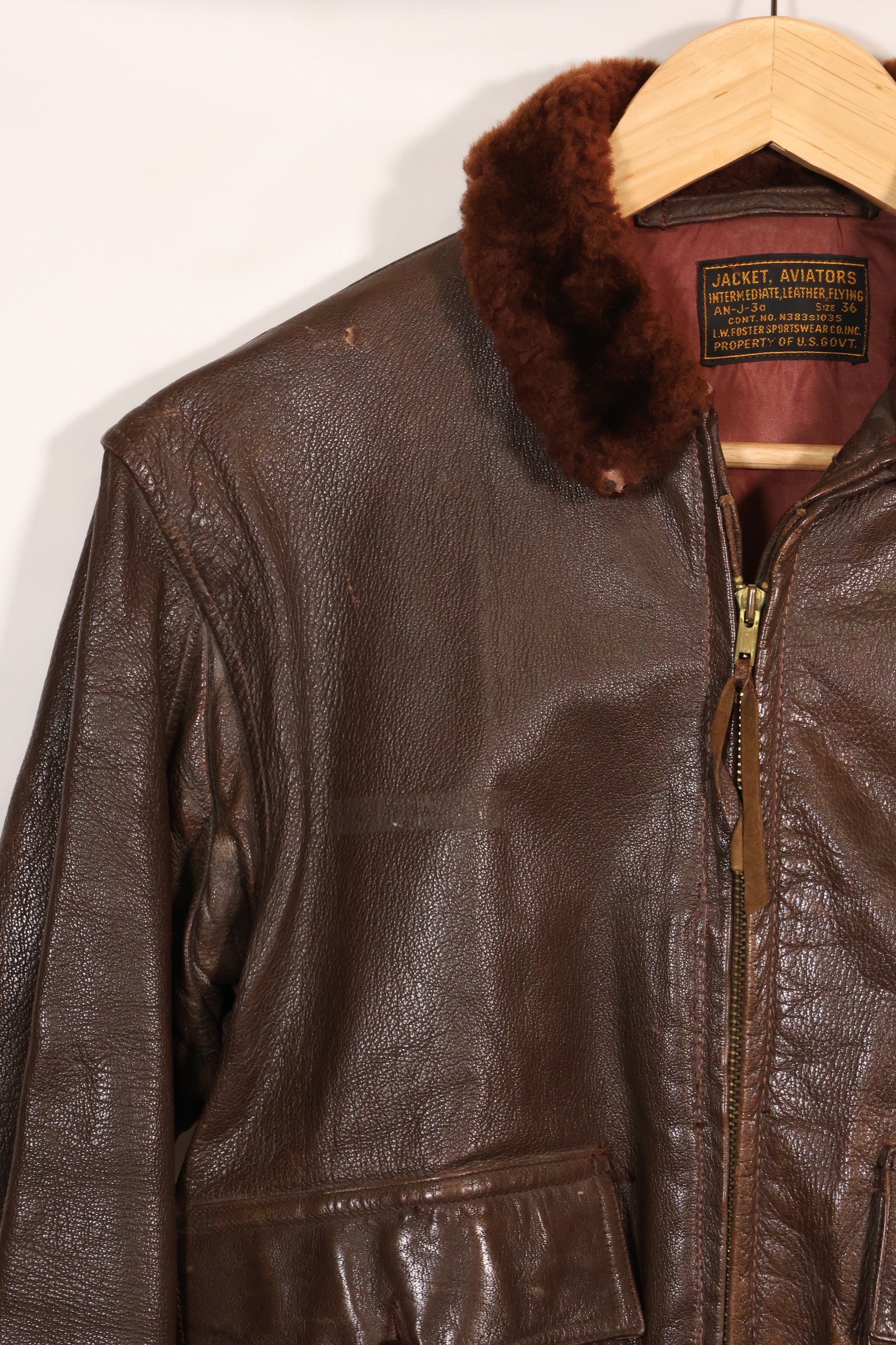 1943年〜45年頃　アメリカ海軍　AN-J-3a　フライトジャケット　レア品　状態良い　中古品