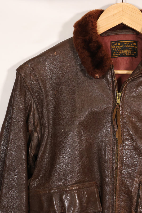 1943年〜45年頃　アメリカ海軍　AN-J-3a　フライトジャケット　レア品　状態良い　中古品