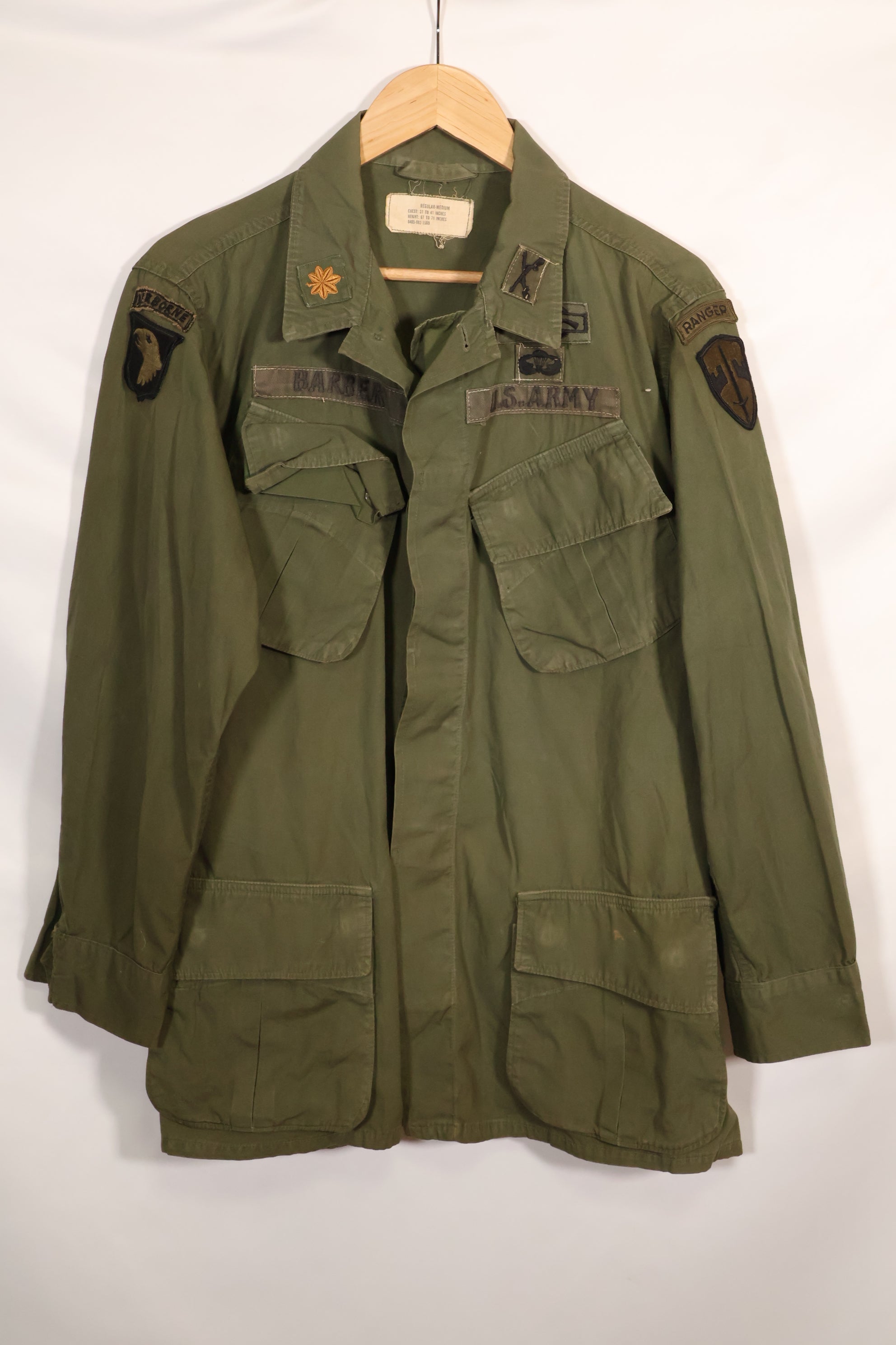 1965年頃 M-R　2nd Model ジャングルファティーグ ジャケット　初付 パッチ付　有名師団　中古品