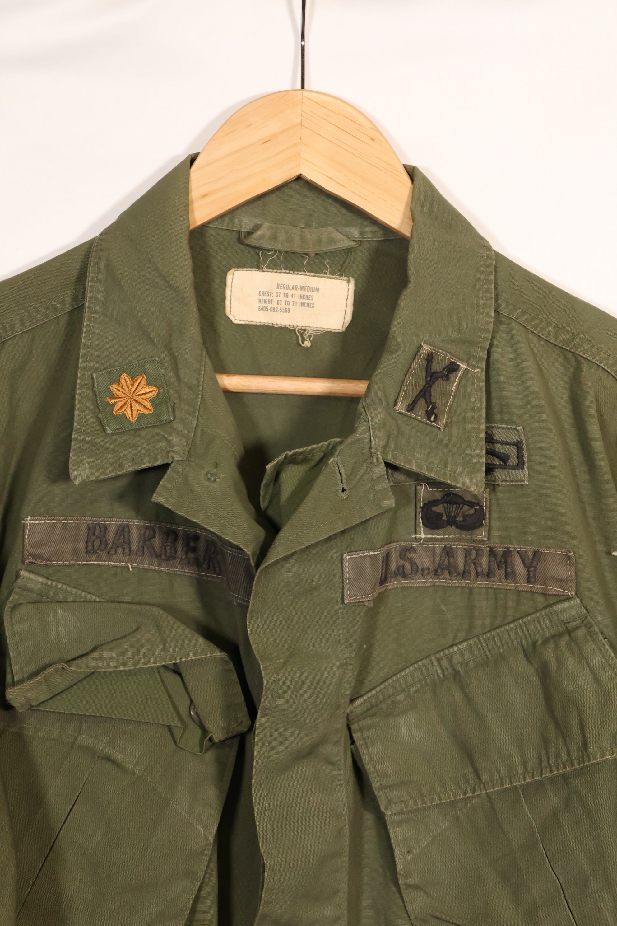 1965年頃 M-R　2nd Model ジャングルファティーグ ジャケット　初付 パッチ付　有名師団　中古品