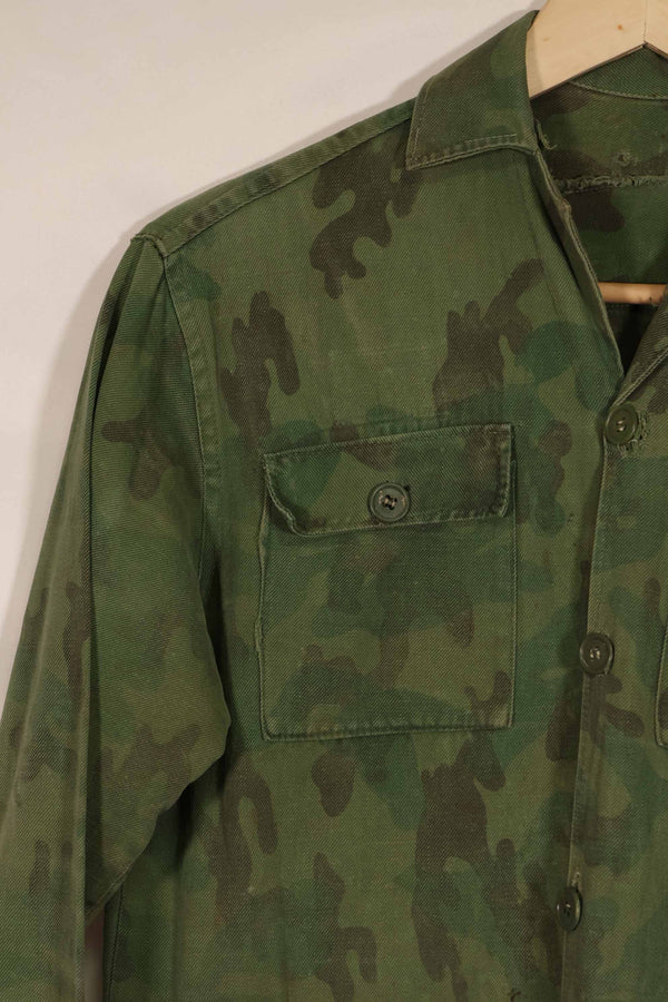 実物　1960年代　ARVN　ローカルメイド迷彩　シャツ　摩耗あり　中古品