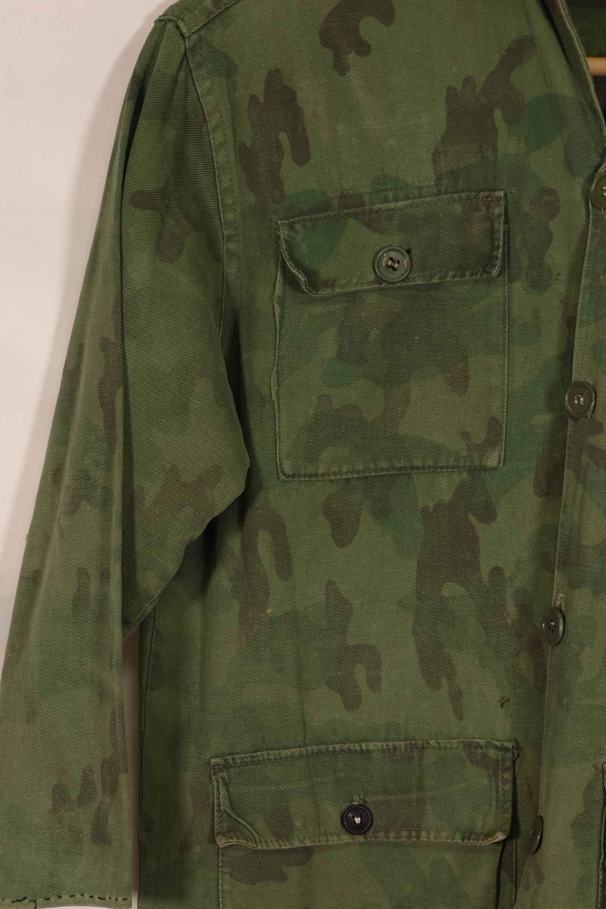 実物　1960年代　ARVN　ローカルメイド迷彩　シャツ　摩耗あり　中古品