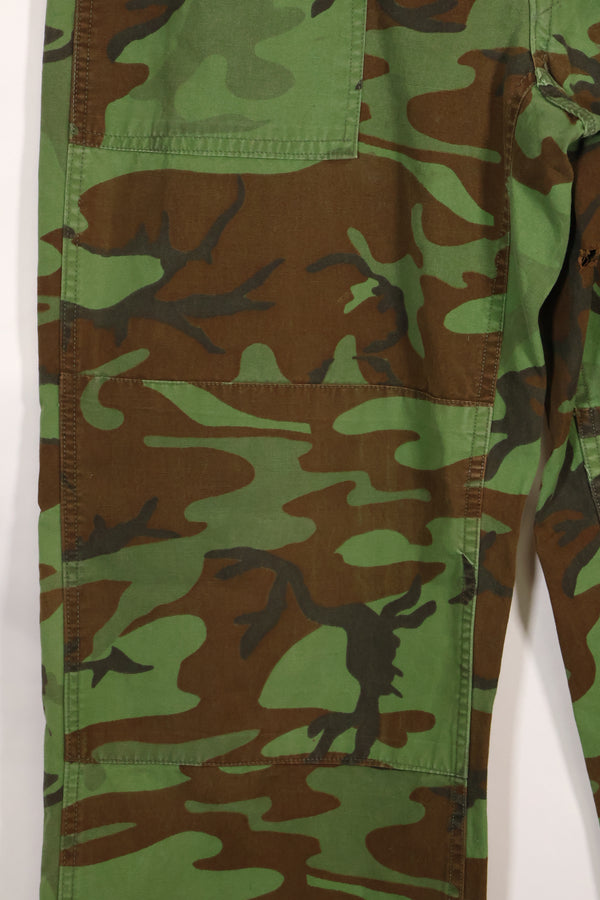 1960年代　ポップリン製　ARVN リーフ迷彩　パンツ　サイズ大きめ　薄手生地　レア品　中古品