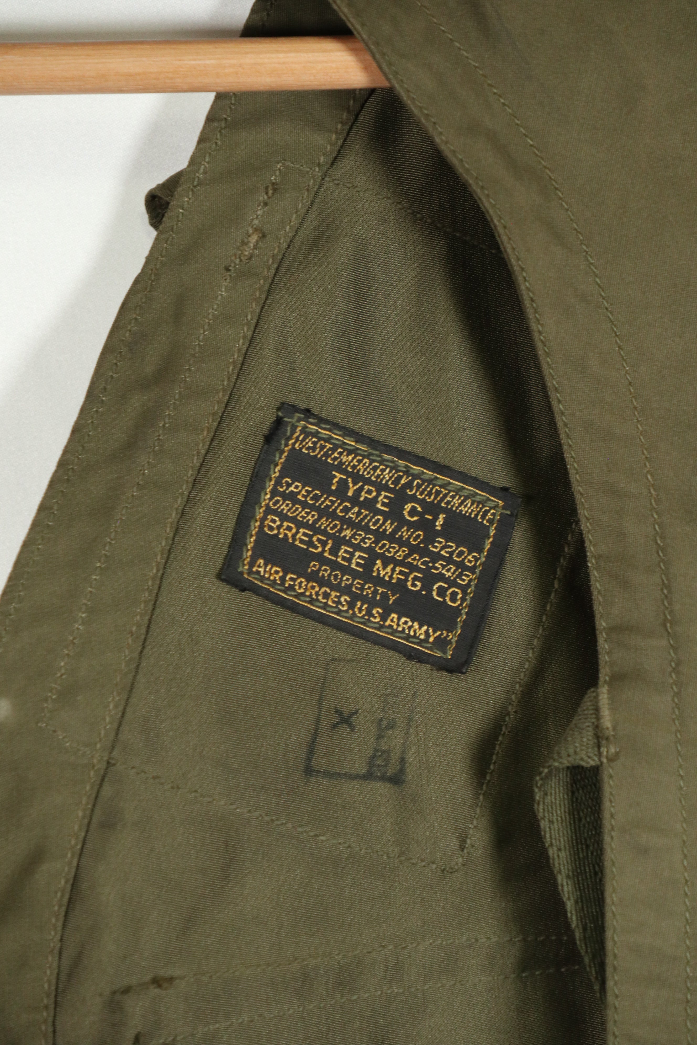 実物　1940年代　アメリカ陸軍航空隊 AAF C-1 サバイバルベスト　中古品