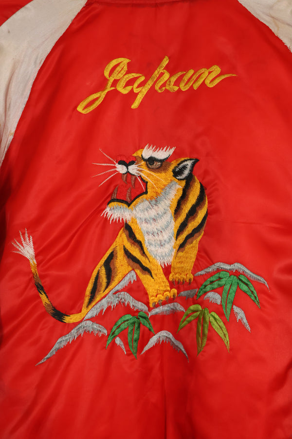 1970年代　日本製　Japan Jacket　中古品　スカジャン　赤白　当時の再現品　修繕あり