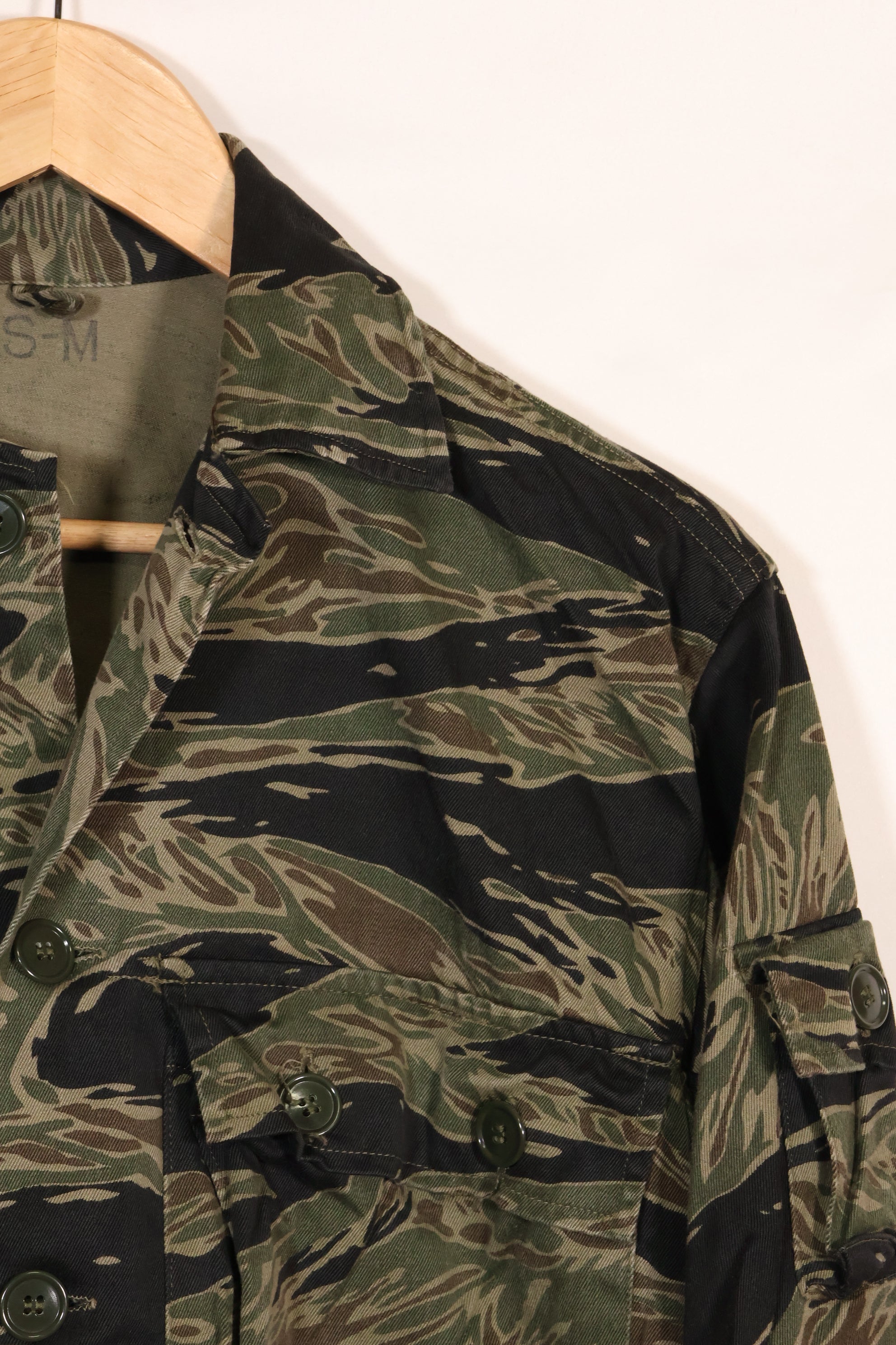 1960年代　US-M　シルバータイガー　タイガーストライプシャツ　着用感少ない　状態良い　中古品