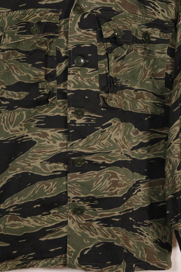 1960年代　US-M　シルバータイガー　タイガーストライプシャツ　着用感少ない　状態良い　中古品