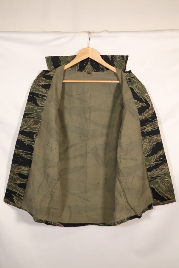 1960年代　US-M　シルバータイガー　タイガーストライプシャツ　着用感少ない　状態良い　中古品