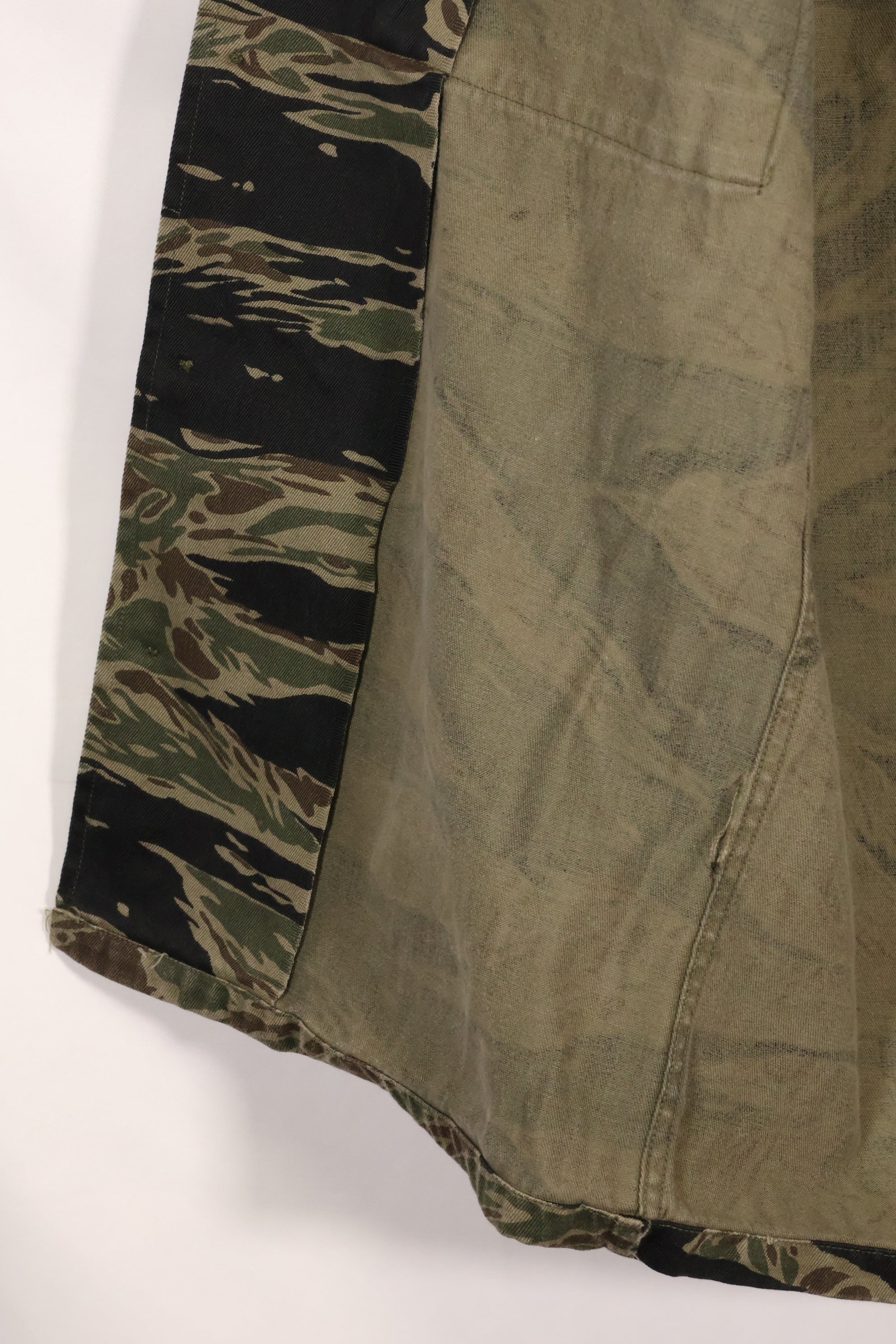 1960年代　US-M　シルバータイガー　タイガーストライプシャツ　着用感少ない　状態良い　中古品