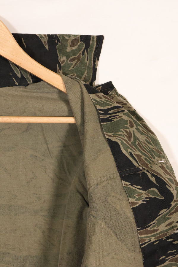 1960年代　US-M　シルバータイガー　タイガーストライプシャツ　着用感少ない　状態良い　中古品