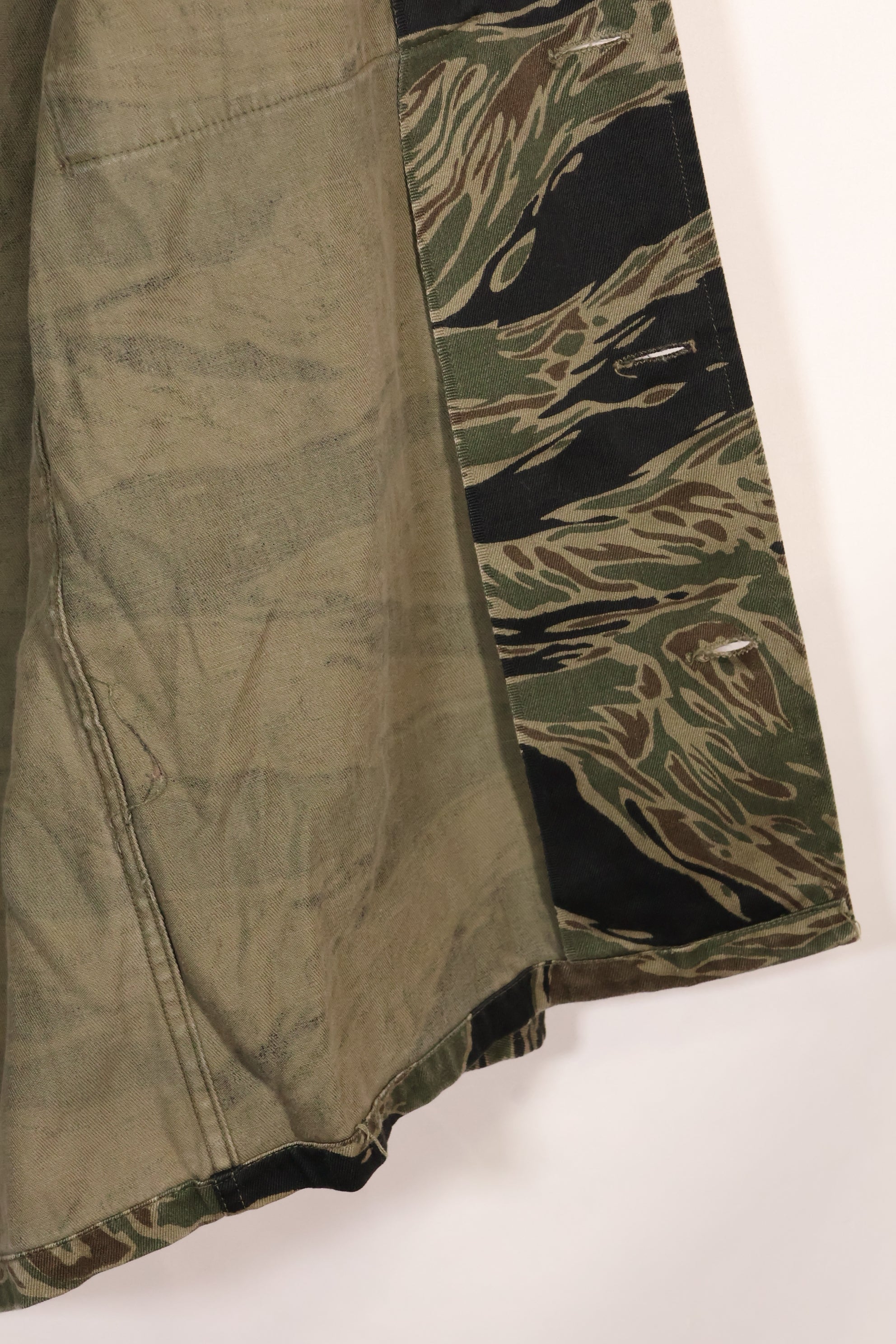 1960年代　US-M　シルバータイガー　タイガーストライプシャツ　着用感少ない　状態良い　中古品