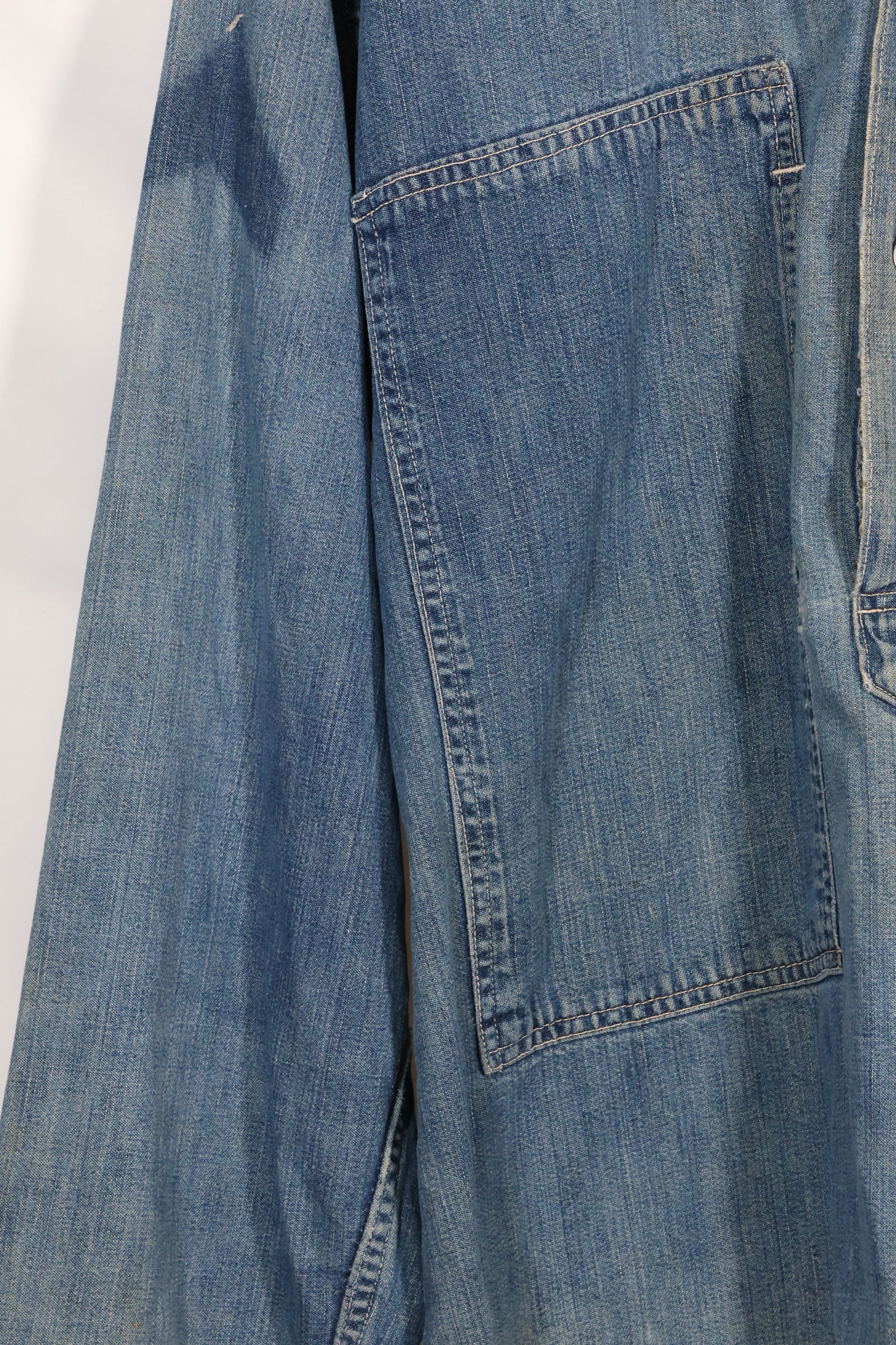 1930年代　アメリカ陸軍　デニム　プルオーバーシャツ　3ボタン　中古品