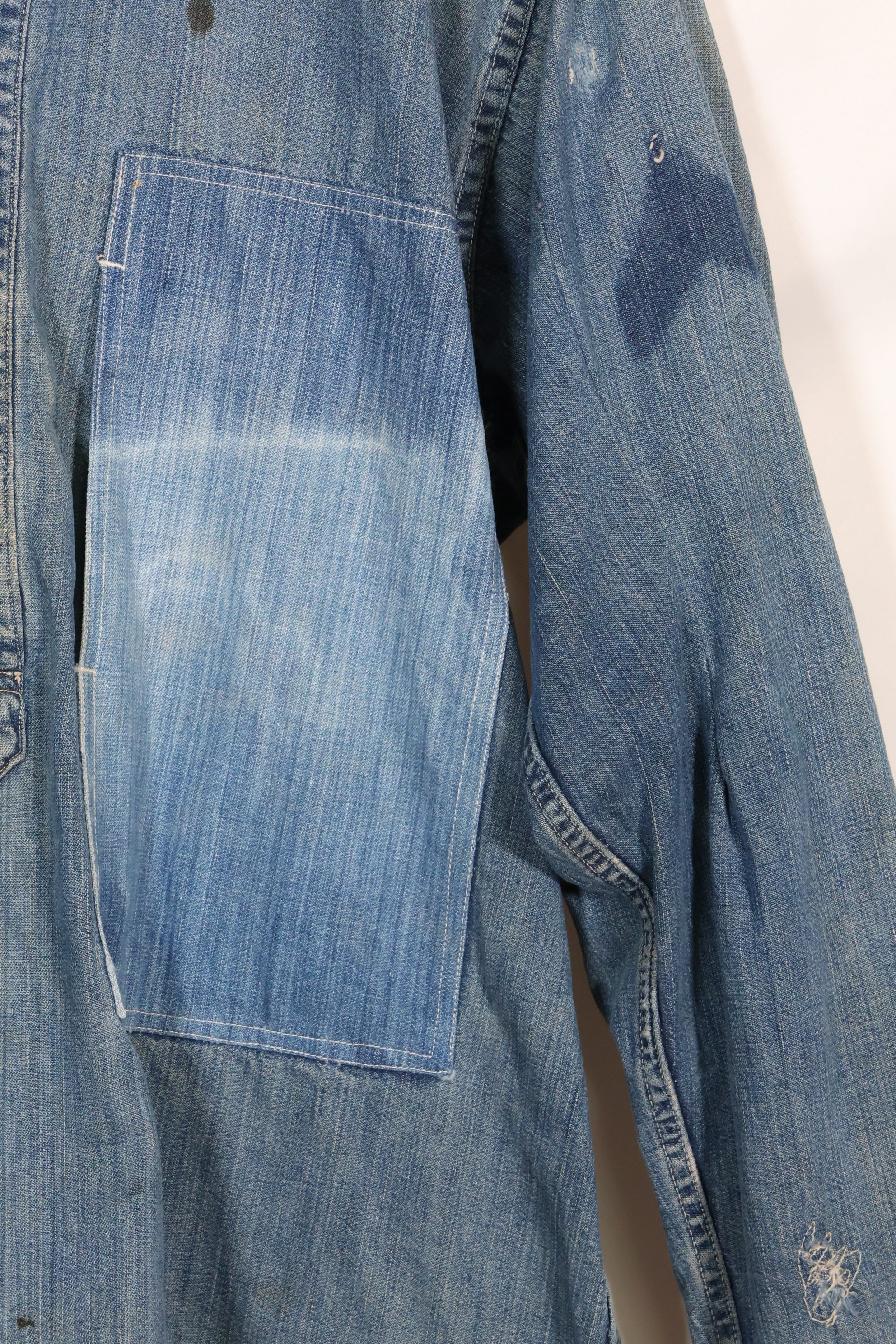 1930年代　アメリカ陸軍　デニム　プルオーバーシャツ　3ボタン　中古品