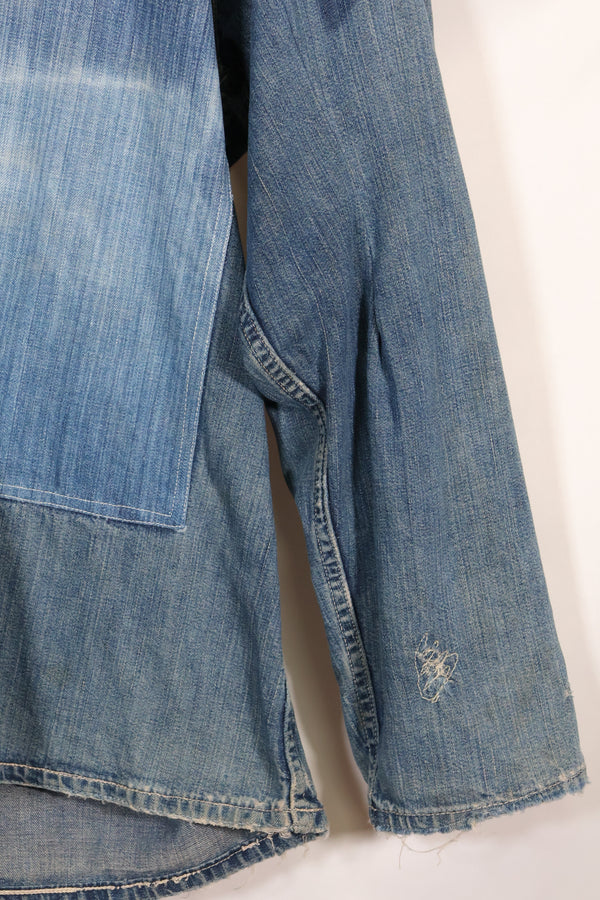 1930年代　アメリカ陸軍　デニム　プルオーバーシャツ　3ボタン　中古品