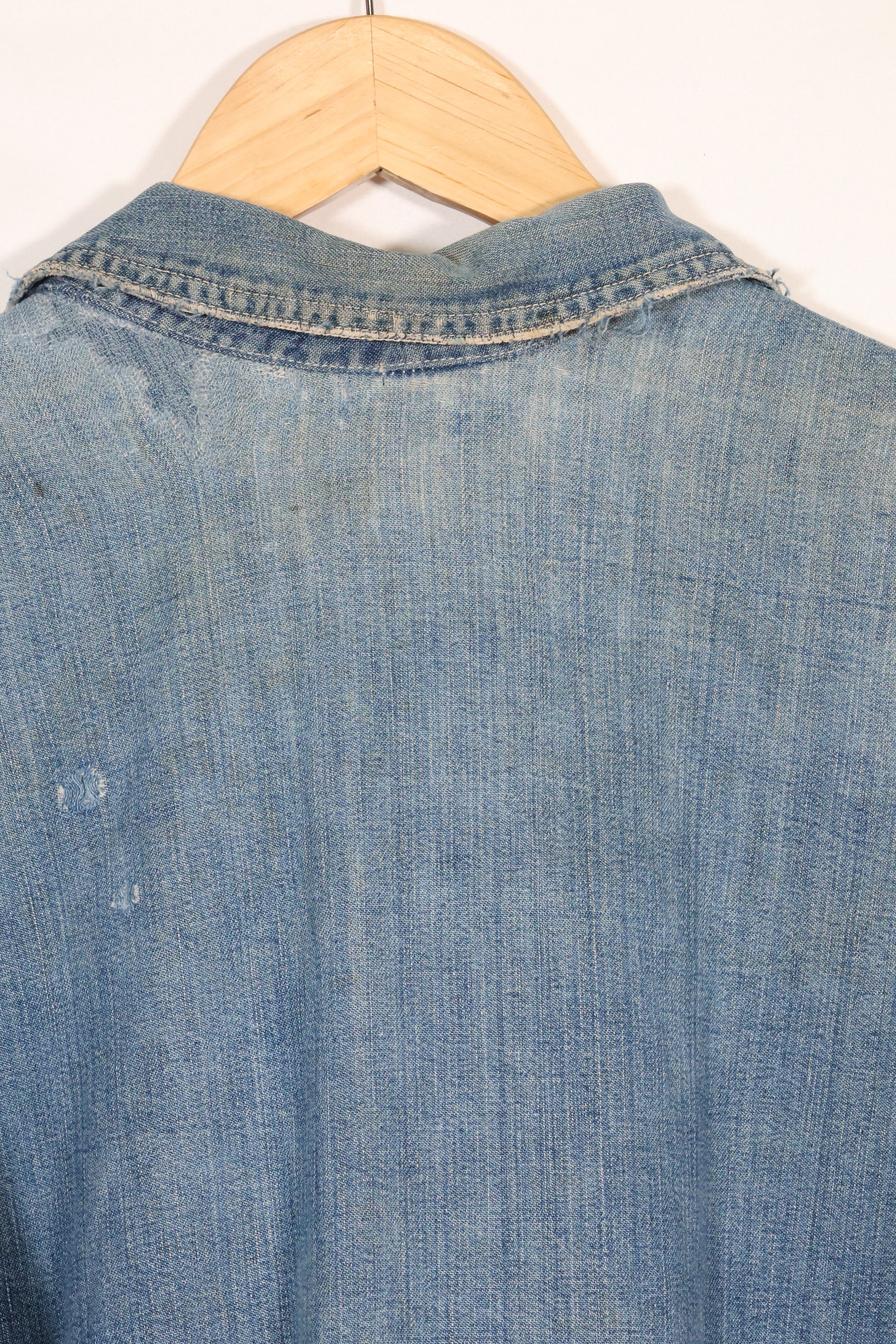 1930年代　アメリカ陸軍　デニム　プルオーバーシャツ　3ボタン　中古品