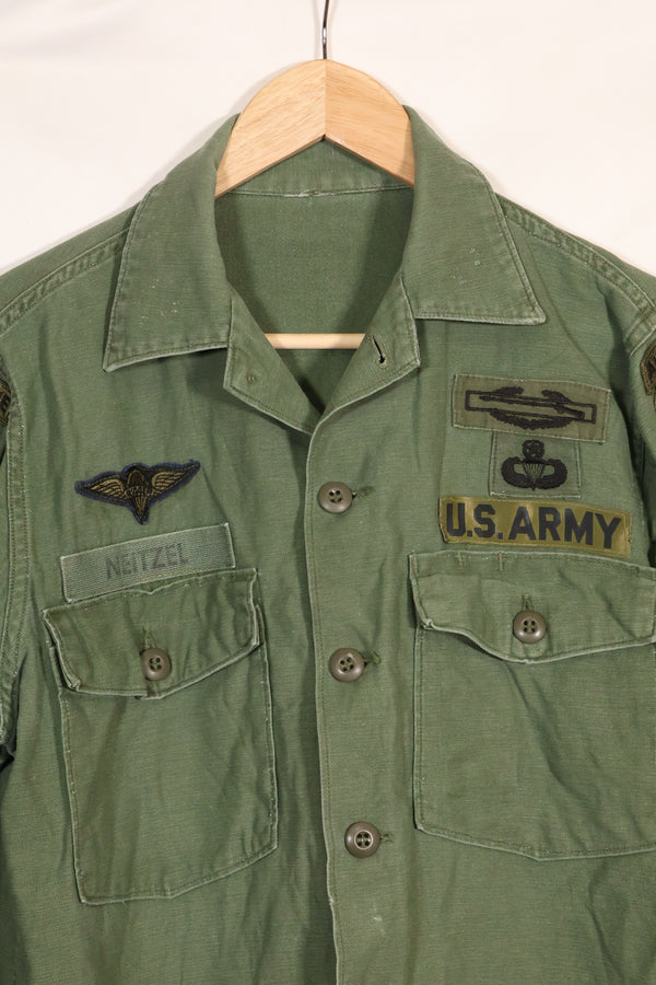 1960年代〜70年代　OG-107　ユーティリティシャツ　アメリカ陸軍　173空挺旅団　所属兵士　中古品