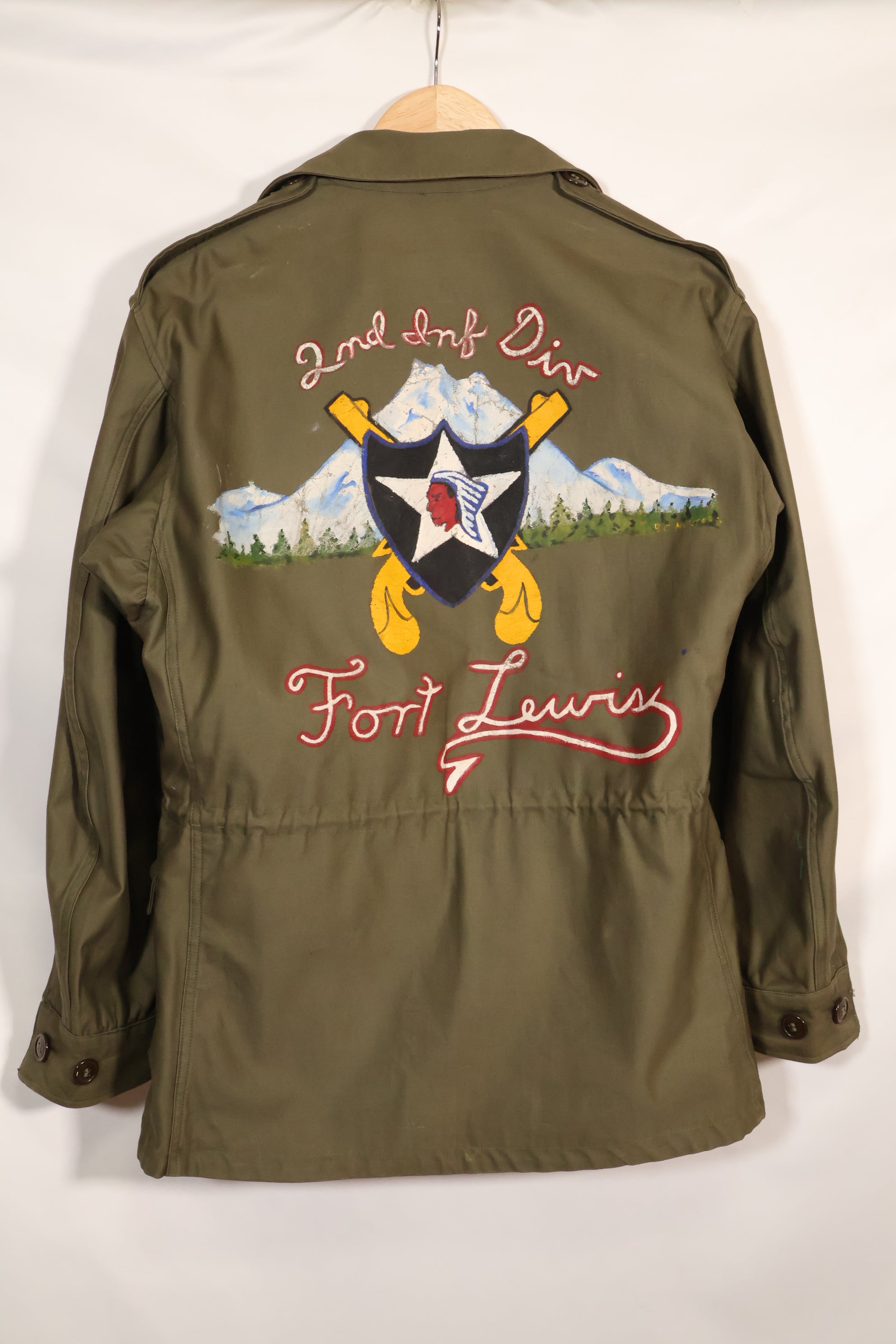 1940年代　アメリカ軍　M43　フィールドジャケット 2nd Inf カスタムペイントジャケット　ほぼ未使用品