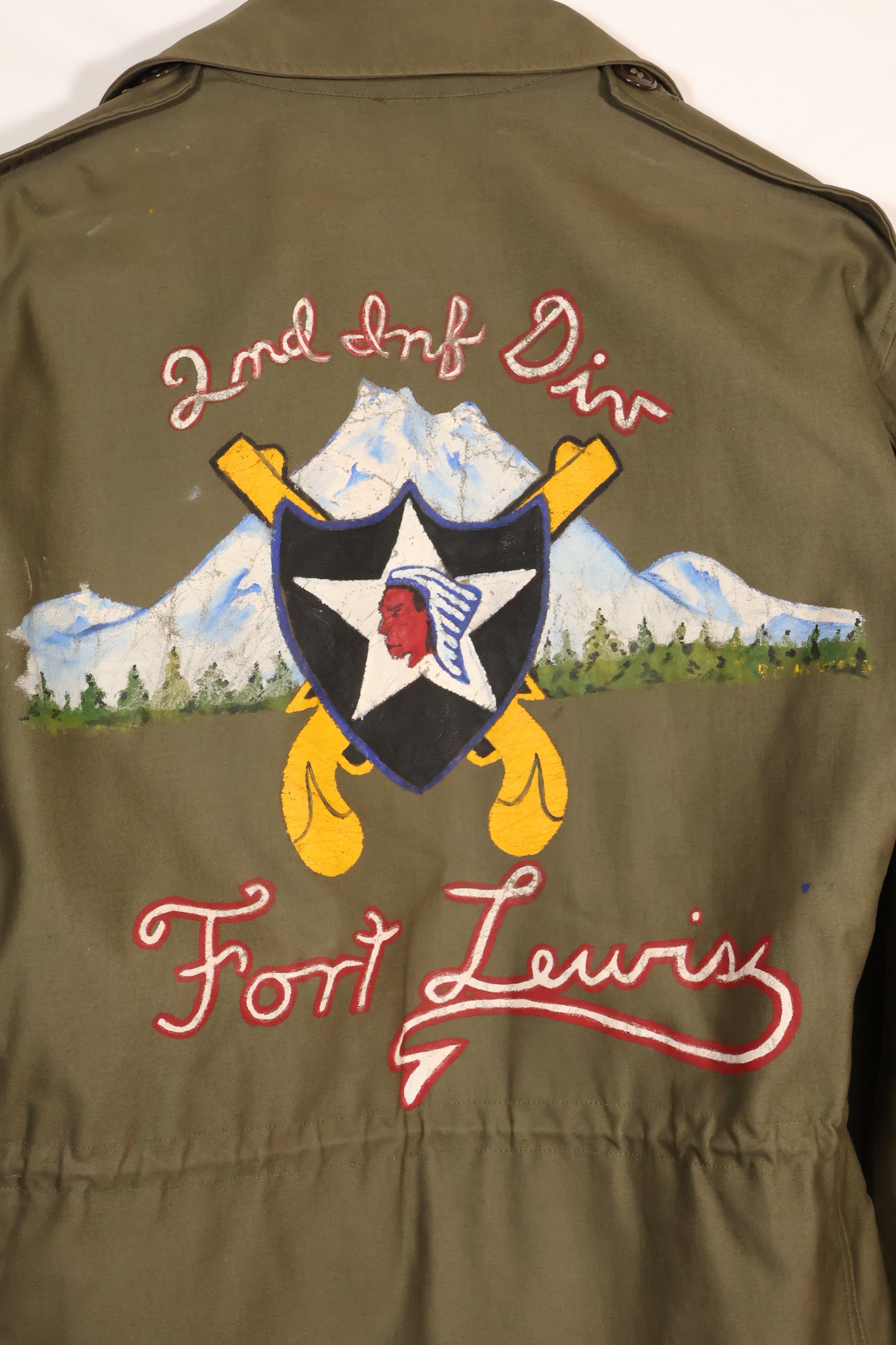 1940年代　アメリカ軍　M43　フィールドジャケット 2nd Inf カスタムペイントジャケット　ほぼ未使用品