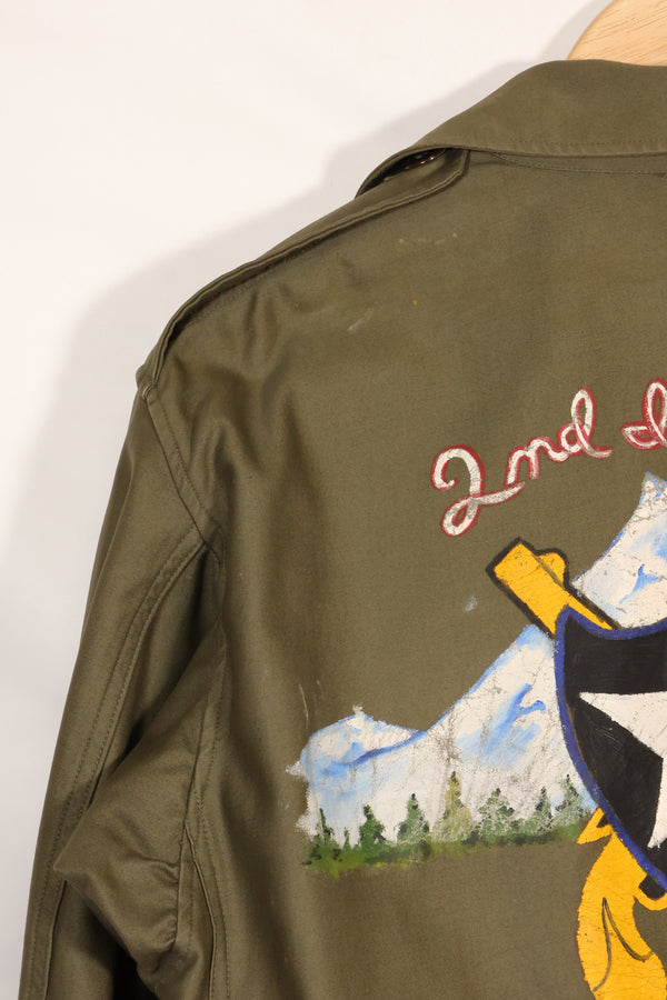 1940年代　アメリカ軍　M43　フィールドジャケット 2nd Inf カスタムペイントジャケット　ほぼ未使用品