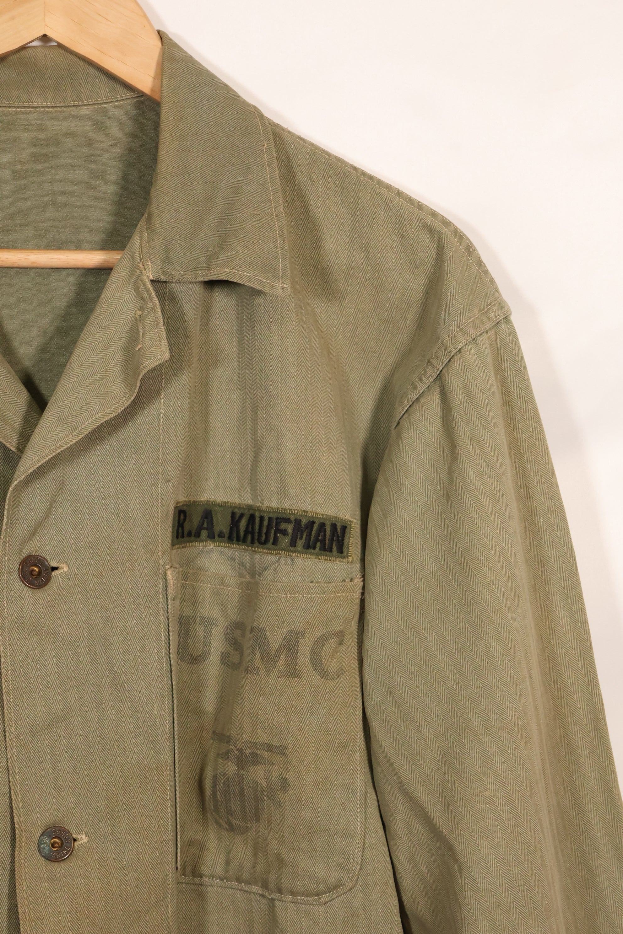 1940年代　アメリカ海兵隊　USMC　P-47　HBT　ユーティリティジャケット　中古品