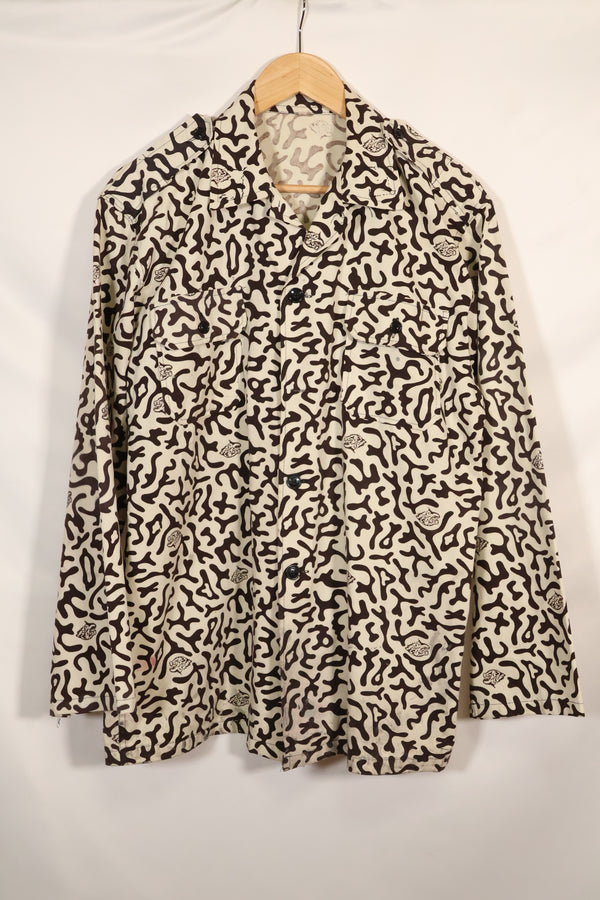 1980年代　韓国　学生用迷彩服　ハングル迷彩　シャツ　ほぼ未使用　A