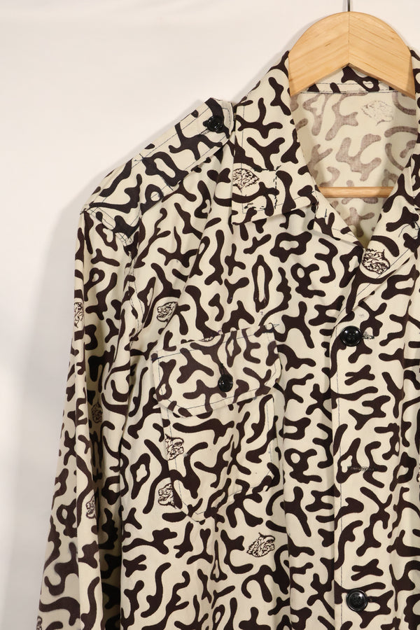 1980年代　韓国　学生用迷彩服　ハングル迷彩　シャツ　ほぼ未使用　A