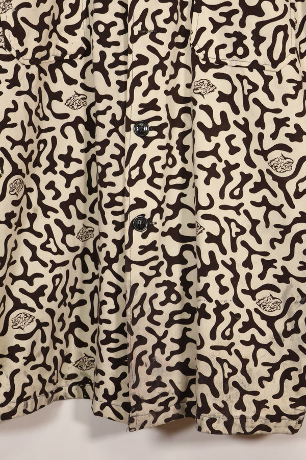 1980年代　韓国　学生用迷彩服　ハングル迷彩　シャツ　ほぼ未使用　A