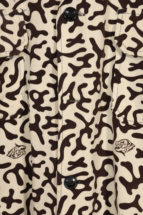 1980年代　韓国　学生用迷彩服　ハングル迷彩　シャツ　ほぼ未使用　A