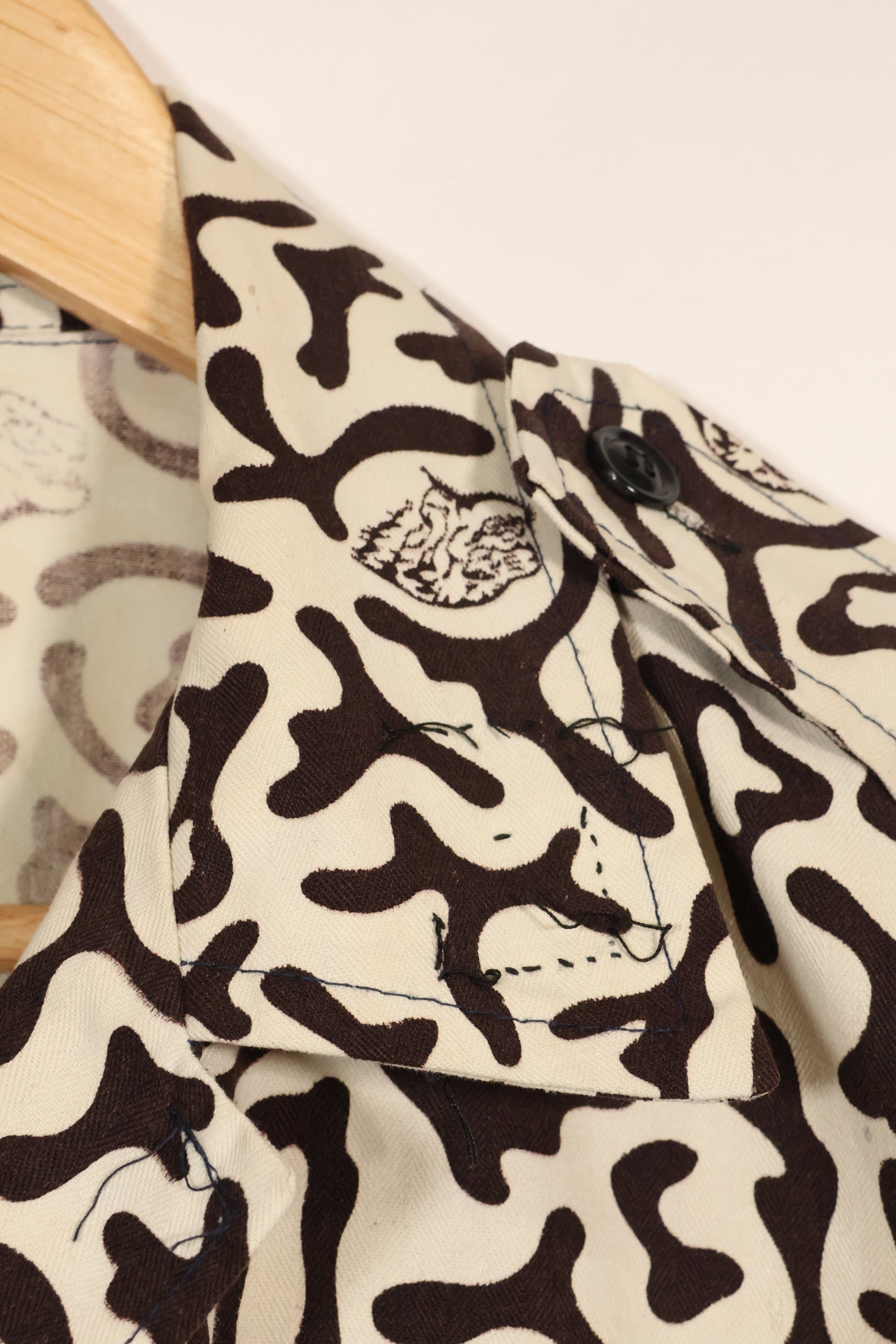 1980年代　韓国　学生用迷彩服　ハングル迷彩　シャツ　ほぼ未使用　A