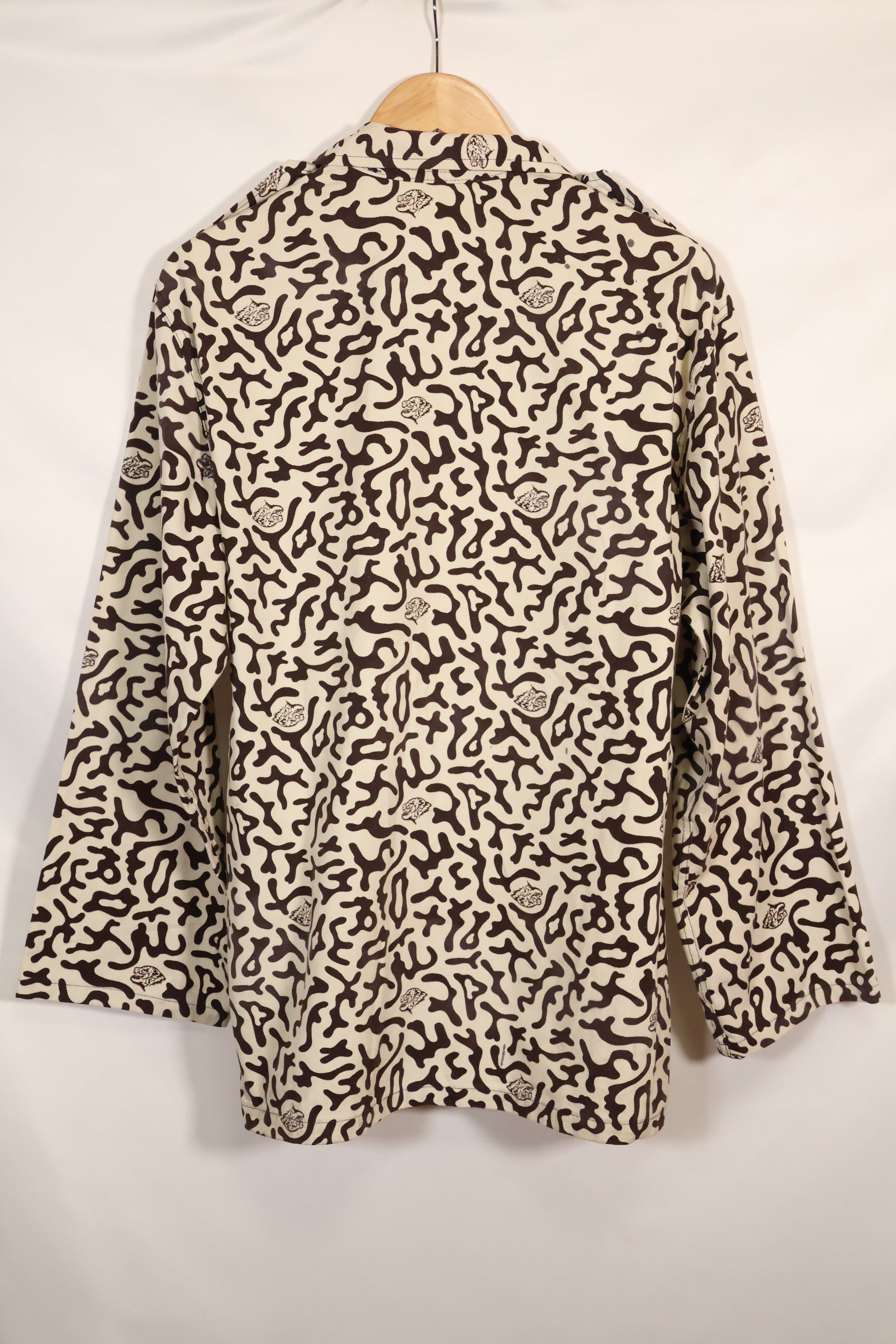 1980年代　韓国　学生用迷彩服　ハングル迷彩　シャツ　ほぼ未使用　A