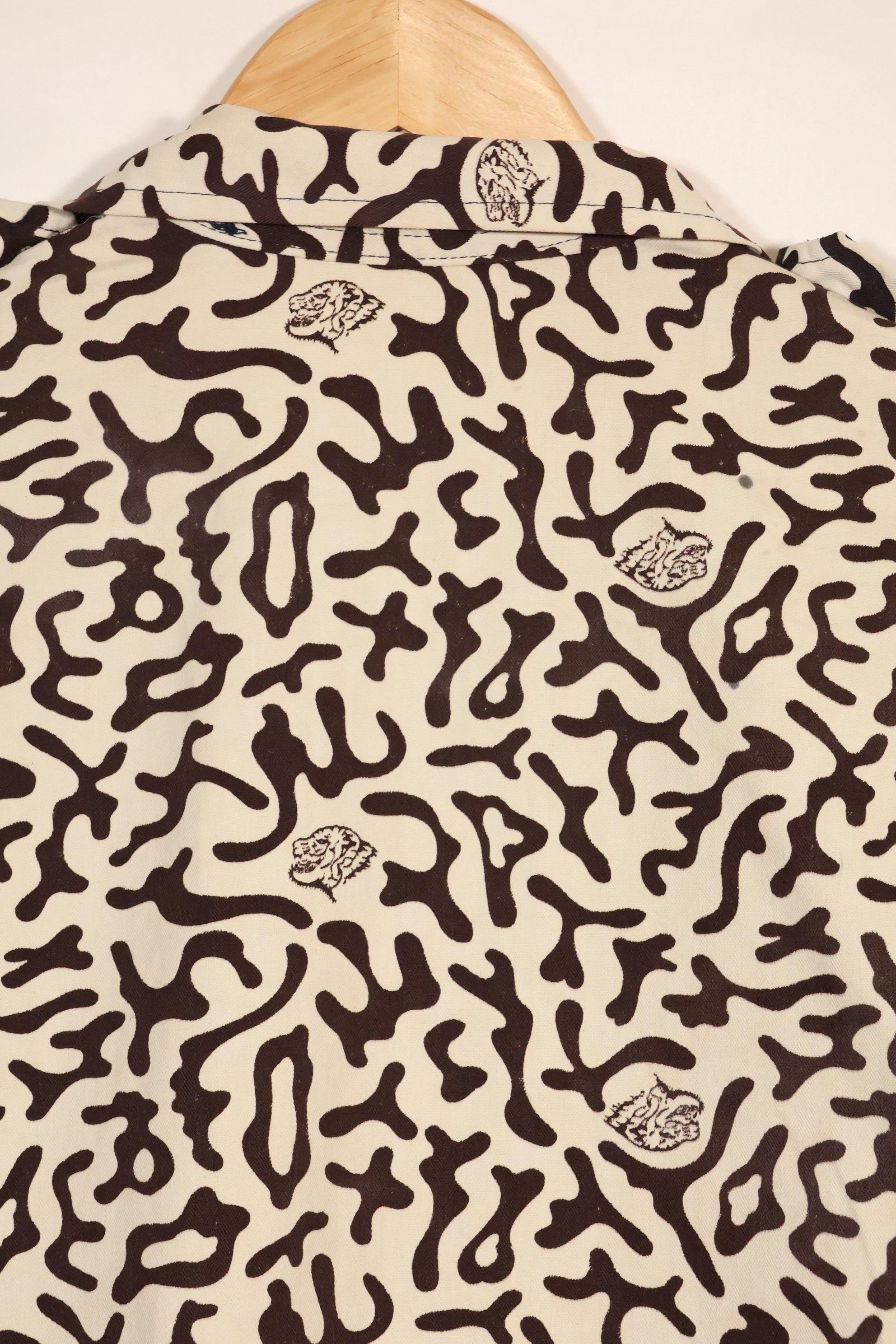 1980年代　韓国　学生用迷彩服　ハングル迷彩　シャツ　ほぼ未使用　A