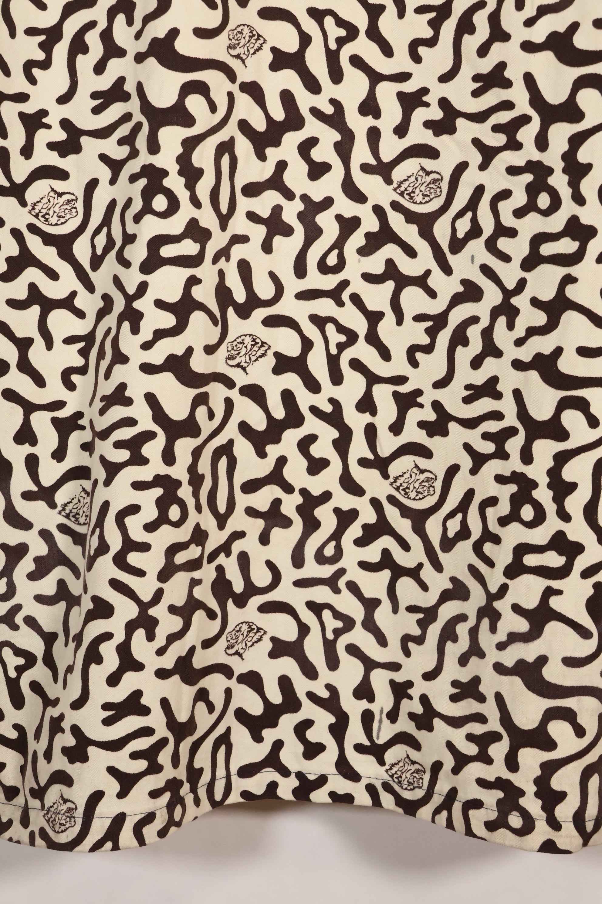 1980年代　韓国　学生用迷彩服　ハングル迷彩　シャツ　ほぼ未使用　A