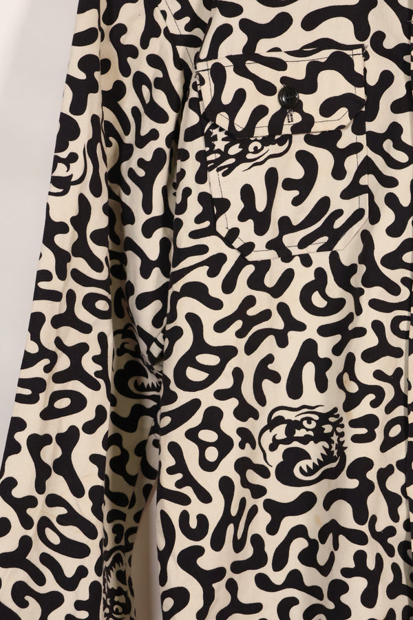 1980年代　韓国　学生用迷彩服　ハングル迷彩　シャツ　ほぼ未使用　B