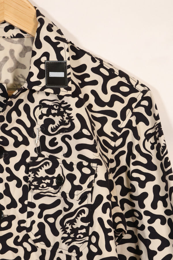 1980年代　韓国　学生用迷彩服　ハングル迷彩　シャツ　ほぼ未使用　B